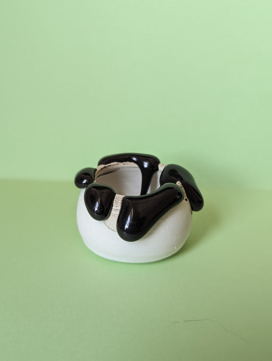 Mini White + Black Gloopy Bowl