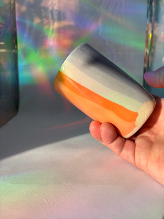 Purple / Orange / Blue Stripe Cup