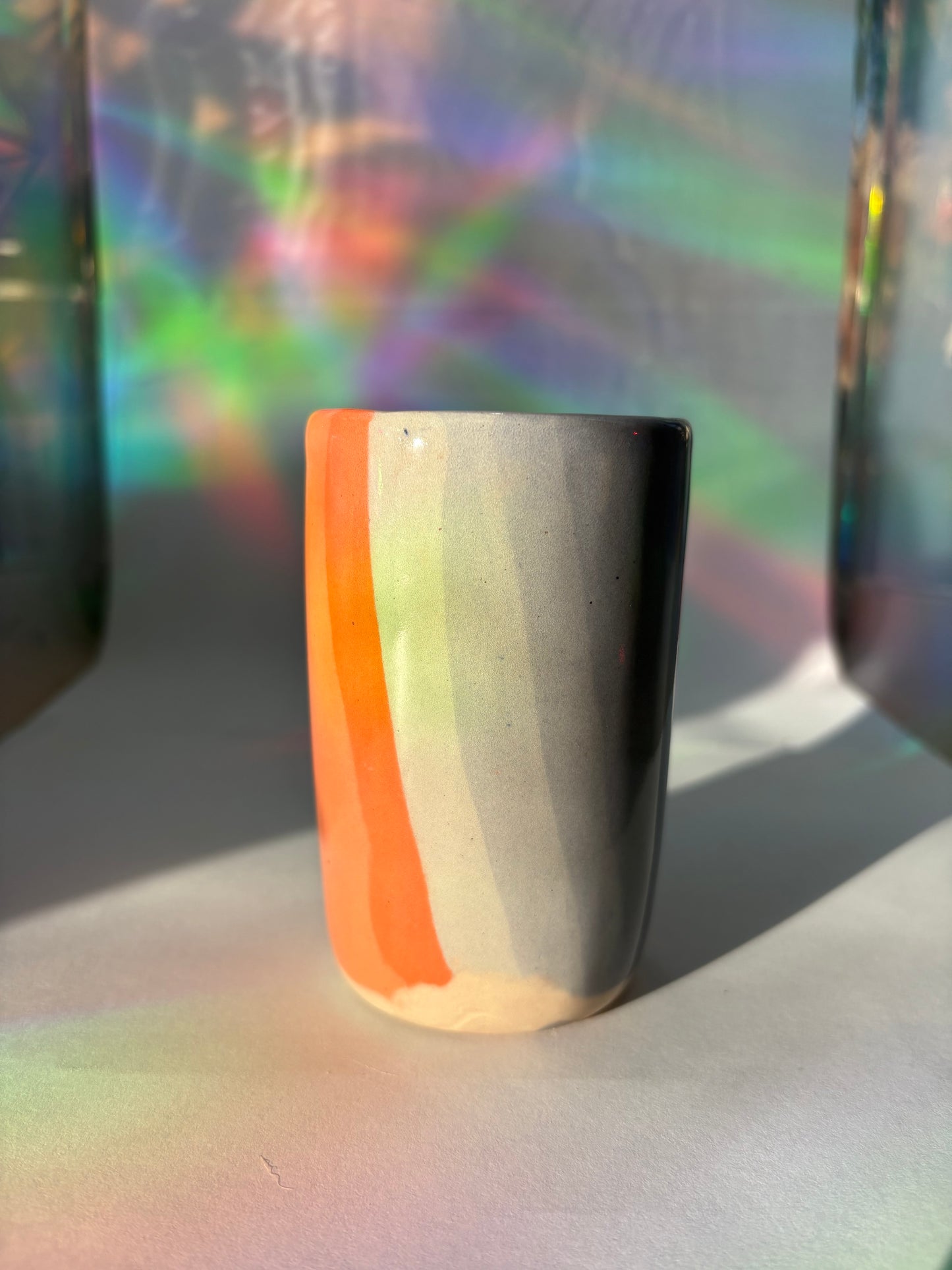 Purple / Orange / Blue Stripe Cup