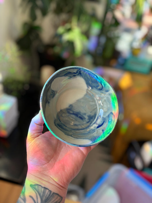 Blue Swirly Snack Dish